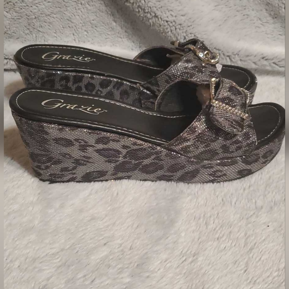 Metallic Leopard Wedges